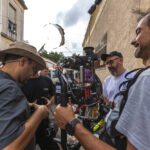 Brazilian 1st assistant camera focus puller working on set